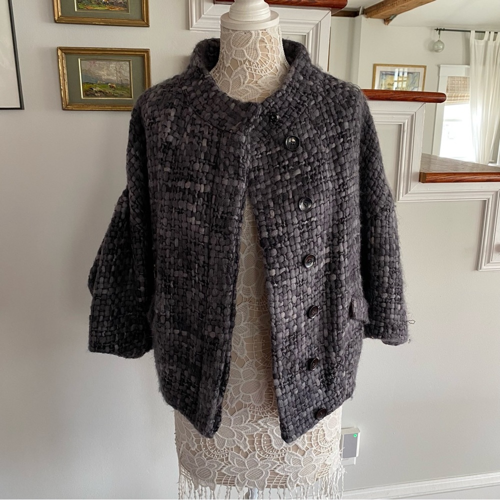 THAKOON Gray 100% Wool Jacket Sz 2 - Picture 7 of 10
